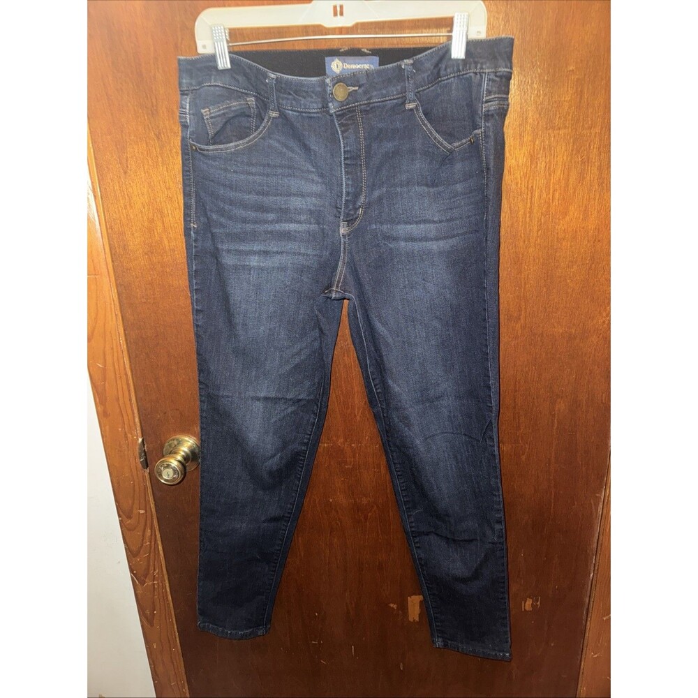 Democracy Womens Dark Blue Ab Solution Denim Jeans Size 12